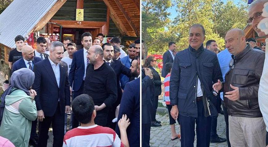 Dışişleri Bakanı Hakan Fidan ve AK Parti Sözcüsü Ömer Çelik Bolu’da vatandaşlarla buluştu