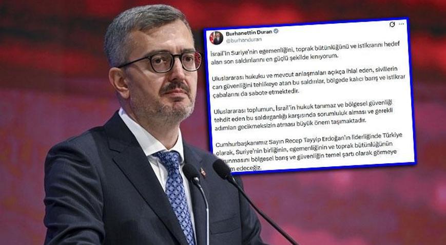 İletişim Başkanı Duran’dan İsrail’e Suriye tepkisi